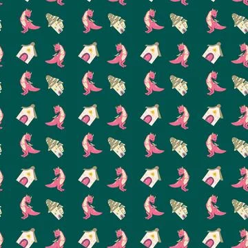 Cute unicorn seamless pattern for textile. Childish magic background. Illustrazione stock