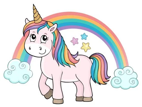 Cute unicorn topic image Stock Illustration