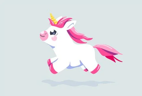 Cute unicorn vector background. Baby fairy animal pony illustration in cartoon Stock Illustration
