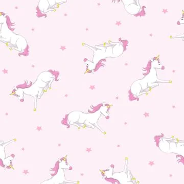 Cute unicorn vector pattern 스톡 일러스트