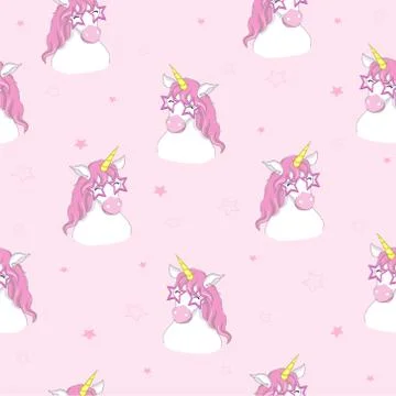Cute unicorn vector pattern Stock Illustration