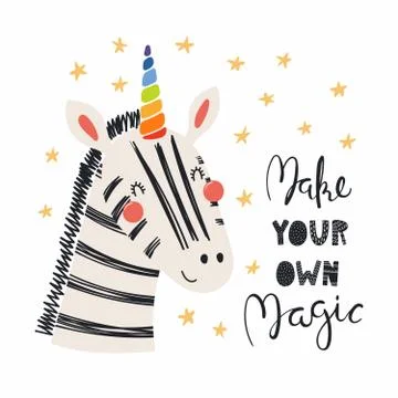 Cute unicorn zebra Stock Illustration