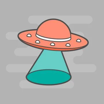Cute unidentified flying object Illustrazione stock