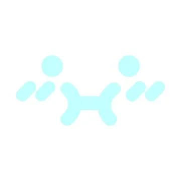 Cute unsure face icon in bright neon color Stock Illustration
