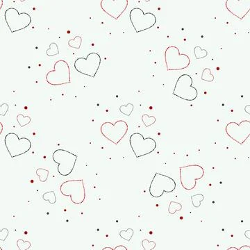 Cute valentine s seamless pattern with hearts Stock Illustration
