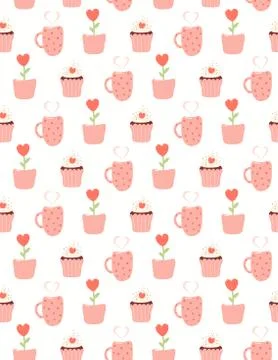 Cute Valentines day seamless pattern Illustrazione stock