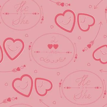 Cute Valentine's Day seamless pattern Stock Illustration