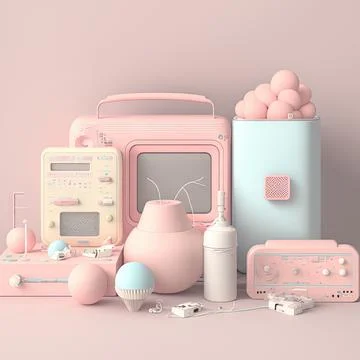 Cute Valentine's or wedding background. Valentine's Day concept in pastel color. Stock Illustration