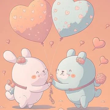 Cute Valentine's or wedding background. Valentine's Day concept in pastel color. Stock Illustration