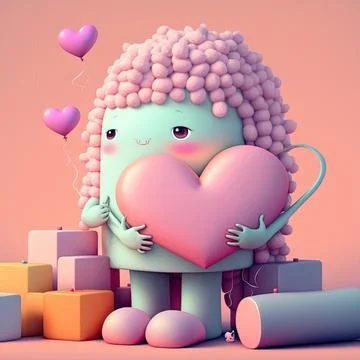Cute Valentine's or wedding background. Valentine's Day concept in pastel color. Stock Illustration