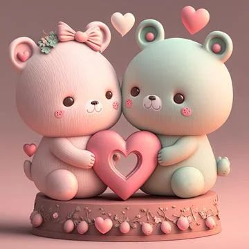 Cute Valentine's or wedding background. Valentine's Day concept in pastel color. Stock Illustration