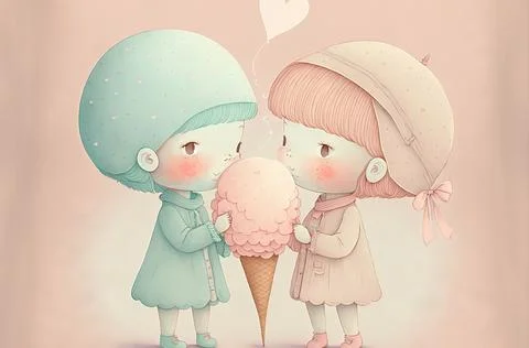 Cute Valentine's or wedding background. Valentine's Day concept in pastel color. Stock Illustration