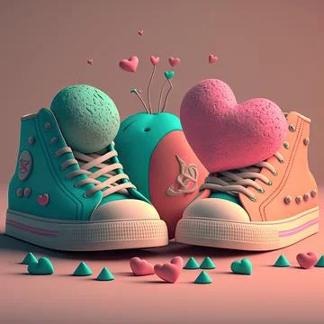 Cute Valentine's or wedding background. Valentine's Day concept in pastel color. Stock Illustration