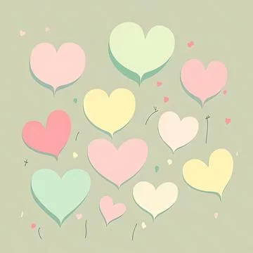 Cute Valentine's or wedding background. Valentine's Day concept in pastel color. Stock Illustration