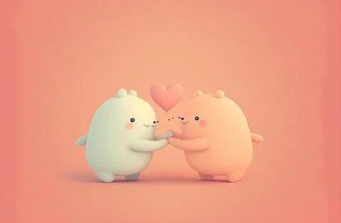 Cute Valentine's or wedding background. Valentine's Day concept in pastel color. Stock Illustration