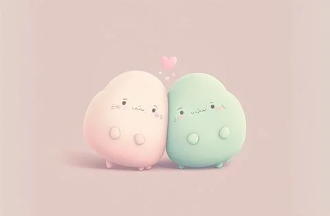 Cute Valentine's or wedding background. Valentine's Day concept in pastel color. Stock Illustration