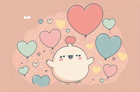 Cute Valentine's or wedding background. Valentine's Day concept in pastel color. Stock Illustration