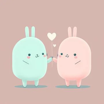 Cute Valentine's or wedding background. Valentine's Day concept in pastel color. Stock Illustration