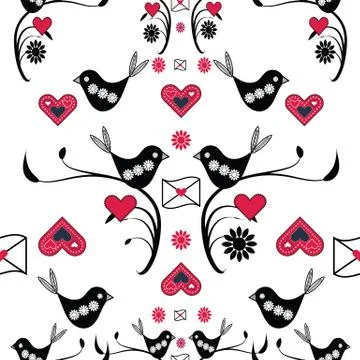 Cute valentines seamless pattern background. Stock Illustration