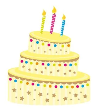 Cute vanilla cake over white background. vector illustration Ilustração Stock