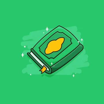 Cute vector al-qur'an in flat style Stock Illustration