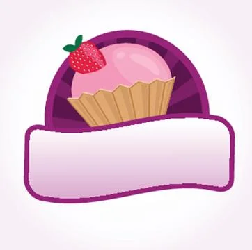 Cute vector background with small cupcake 스톡 일러스트
