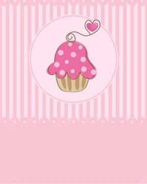 Cute vector background with small cupcake Stock-Illustration