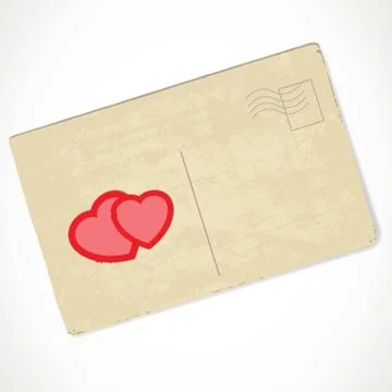 Cute vector background with two  hearts Stock-Illustration