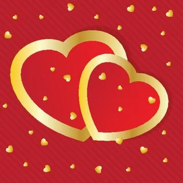 Cute vector background with two  hearts Illustrazione stock