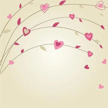 Cute vector background with vintage hearts Stock-Illustration
