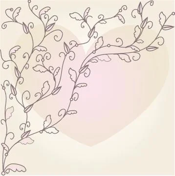 Cute vector background with vintage hearts Illustrazione stock