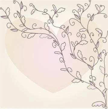 Cute vector background with vintage hearts Illustrazione stock
