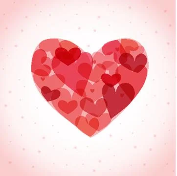 Cute vector background with vintage hearts Stock Illustration