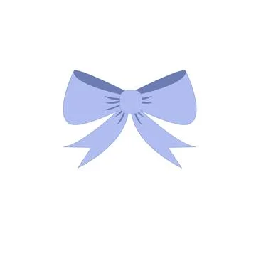 Cute vector blue bow for decoration Stock Illustration