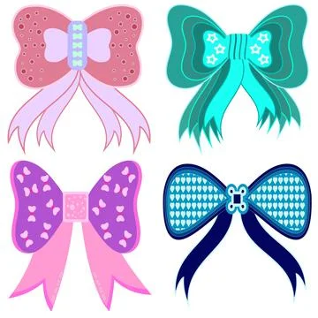 Cute vector bow ribbon bundle Ilustración de archivo