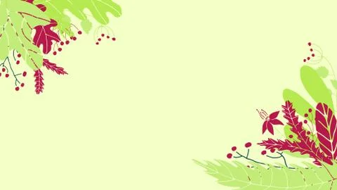 Cute vector colorful frame in hand drawn style. Floral and leaves frame. Illustrazione stock