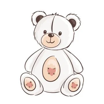 Cute vector design of a soft teddy bear for kids Illustrazione stock