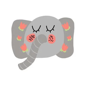 Cute vector elephant illustration Stock Illustration