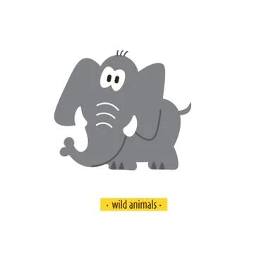 Cute vector elephant isolated on white background Stock-Illustration