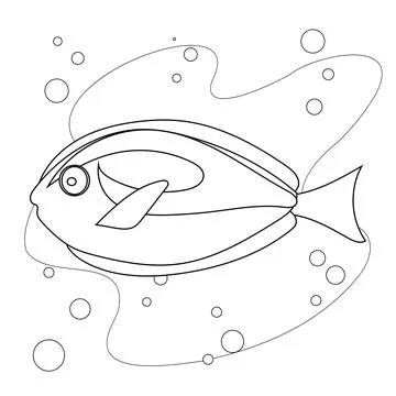 Cute vector fish doodle illustration isolated on a white background. Stock Illustration