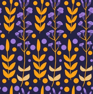 Cute vector floral seamless pattern Stock Illustration