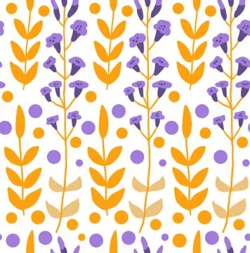 Cute vector floral seamless pattern Stock Illustration
