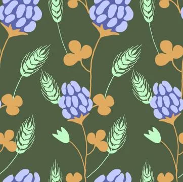 Cute vector floral seamless pattern Stock Illustration