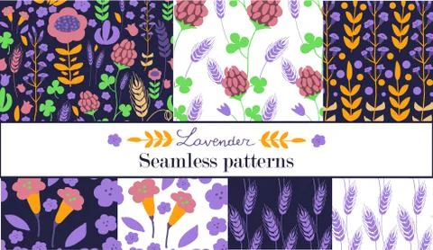 Cute vector floral seamless pattern Stockillustratie