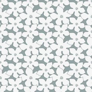 Cute vector floral seamless pattern with blue zucchini flowers. Stock Illustration