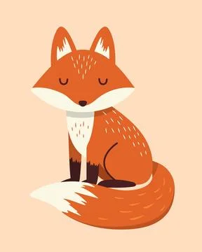 Cute Vector Fox Cub Stock Illustration