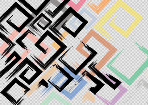Cute vector geometric seamless pattern. Brush strokes, arrows. Hand drawn grunge Illustrazione stock