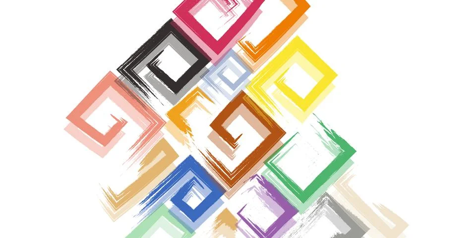 Cute vector geometric seamless pattern. Brush strokes, arrows. Hand drawn grunge Illustrazione stock