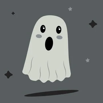 Cute vector ghost for Halloween celebration. Stock Illustration