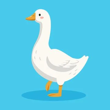 Cute vector goose farm animal Stock Illustration